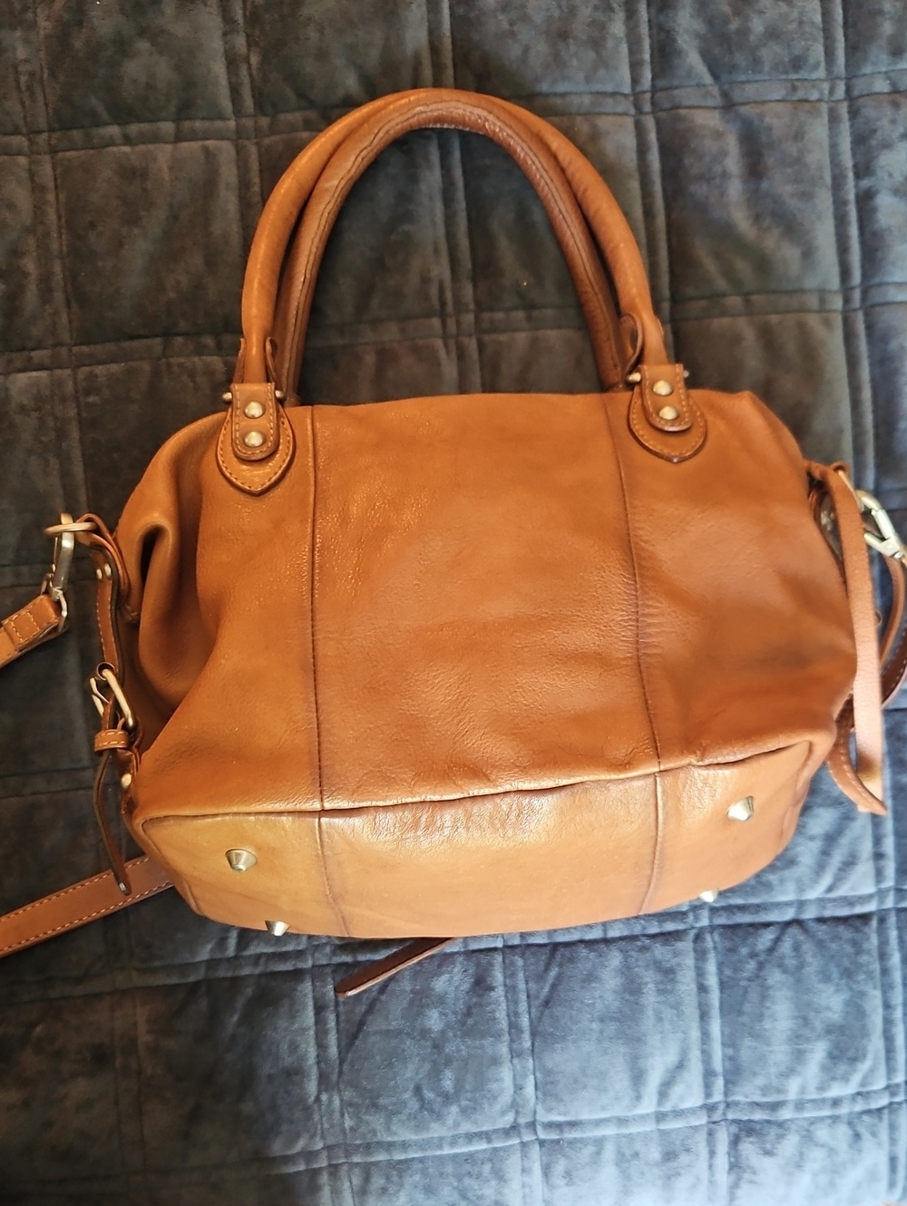 We The Free Baby Emerson Leather Bag | Saddle Brown Crossbody Satchel - Picture 6 of 13